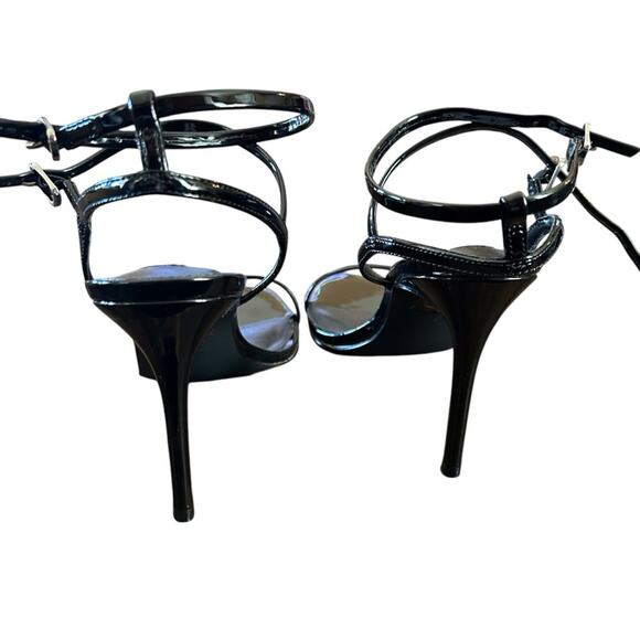 Steve Madden Theresa Black Patent Elegant Glam Ankle Strap Stiletto Heels NEW 9 - Picture 6 of 10